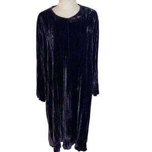 Hanna Hartnell Vintage Womens Dress Size Large Purple Velvet Easy Fit Rare